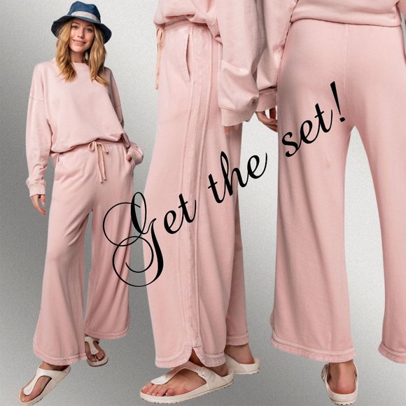 EASEL "SUPER COZY" Mineral Washed Distressed Seams Long Sleeved Top W/Side Slits - Picture 12 of 13